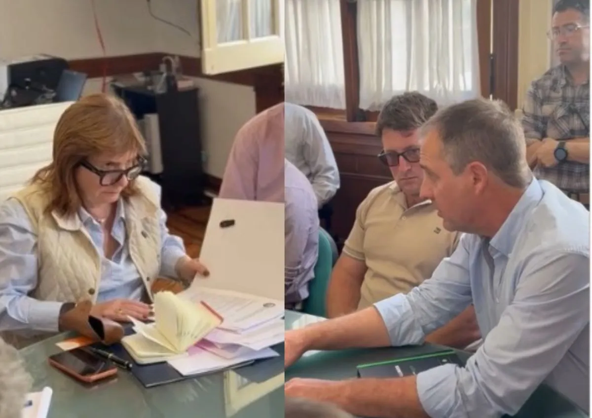 Patricia Bullrich recibió informes de José Gabriel Erreca sobre las inundaciones en Bolívar