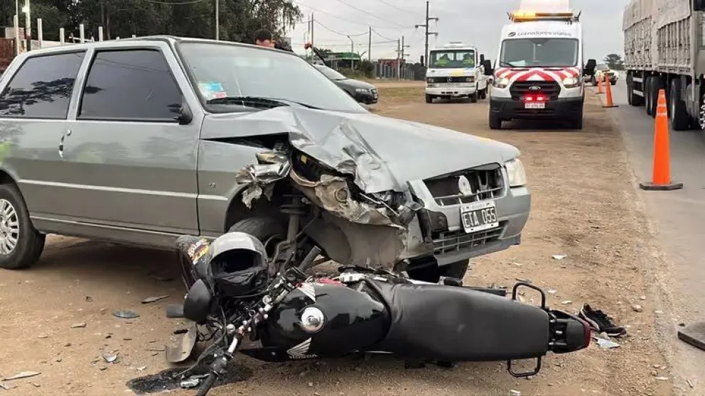 Accidente en Ruta 226 dejó como saldo un motociclista hospitalizado