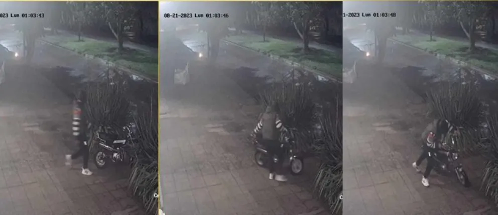 Robo de moto en avenida Belgrano: el video que muestra quién es el ladrón