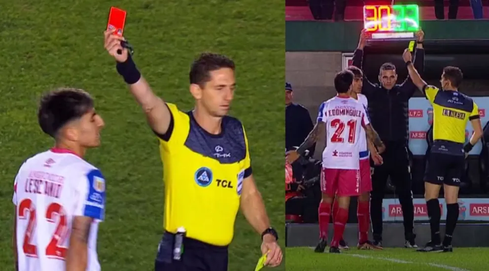 Insólita expulsión de Alan Lescano: el bolivarense duró solo 2 minutos en cancha