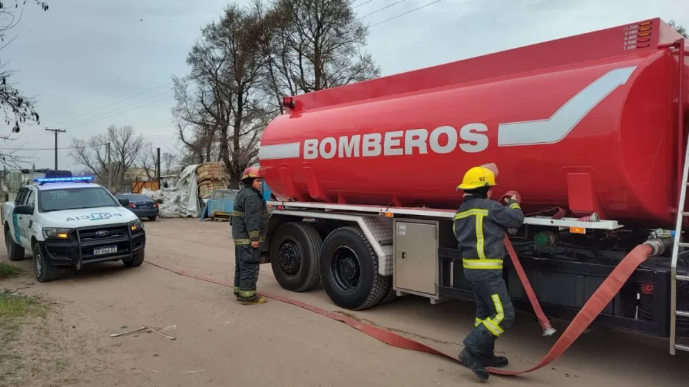 Se registró un incendio en un predio en calle Chacarita