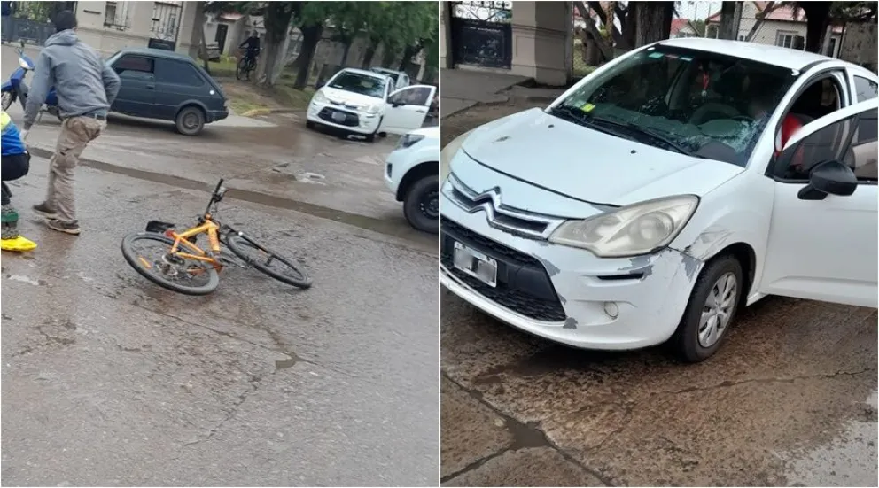 Una joven ciclista fue hospitalizada tras ser embestida por un automóvil