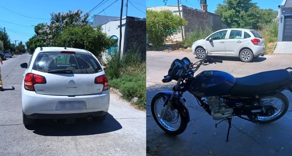 Una mujer resultó hospitalizada tras colisionar un auto y una moto