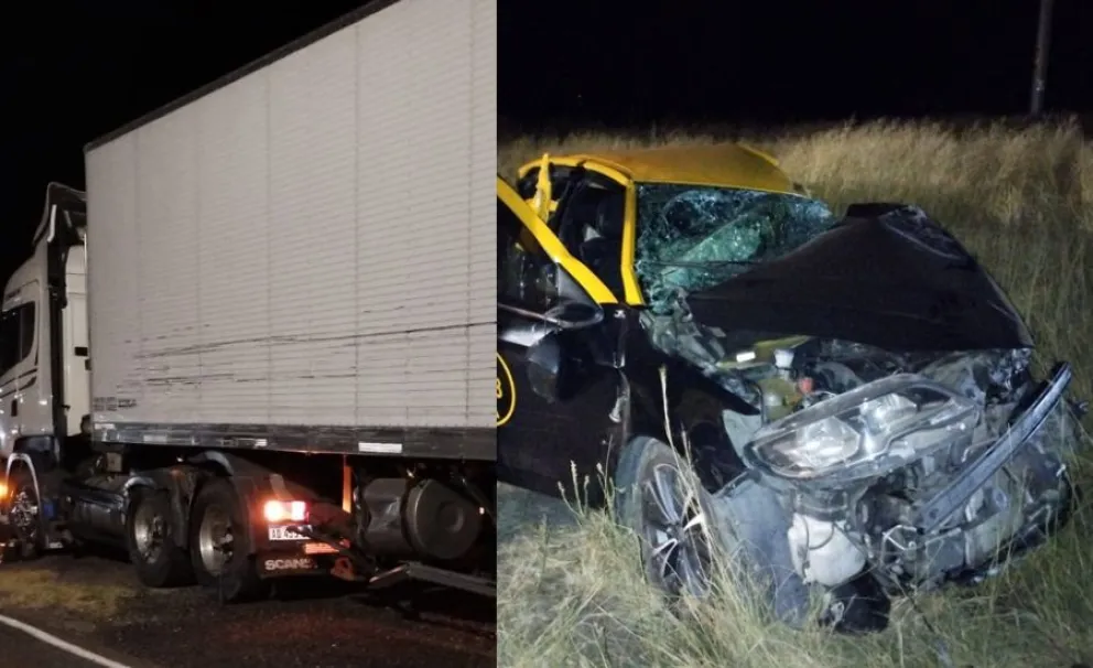 Ruta 65: dos camiones y un taxi protagonizaron un impactante siniestro