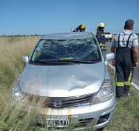Un automóvil sufrió un vuelco en Ruta 65, en cercanías de Urdampilleta