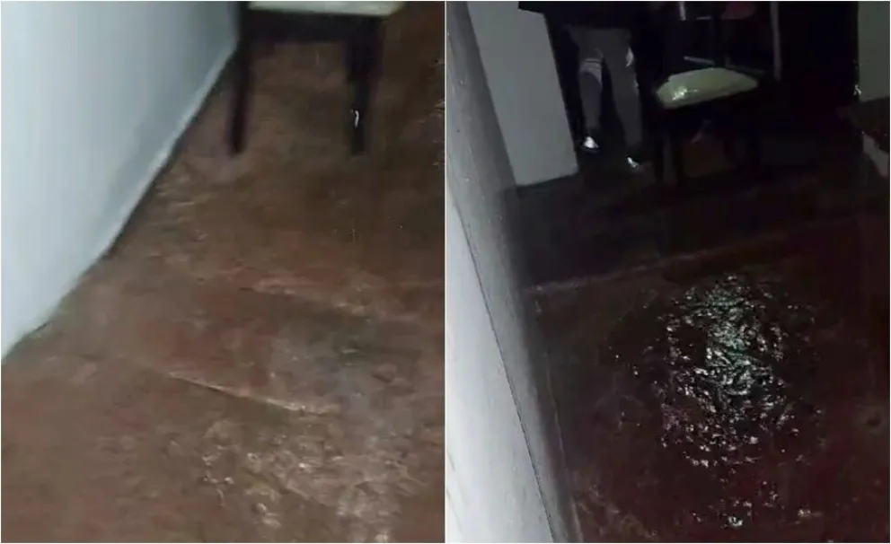 La tormenta provocó una impresionante inundación en un local de avenida San Martín