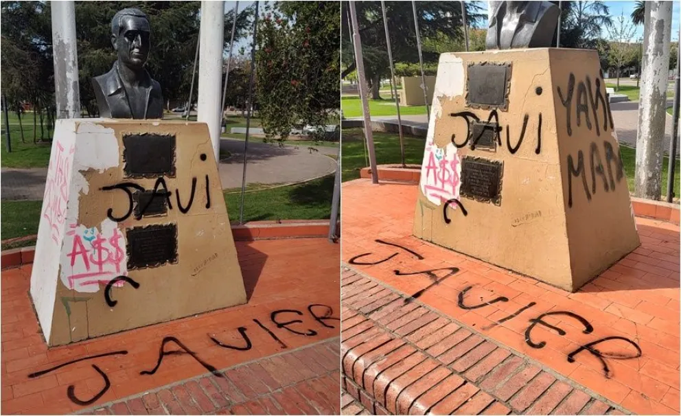 El intendente Pisano repudió pintadas realizadas en un monumento de la ciudad