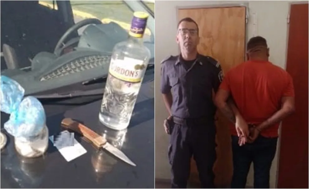 Demoraron en Bolívar a un barrabrava mendocino por tenencia de marihuana y un arma blanca