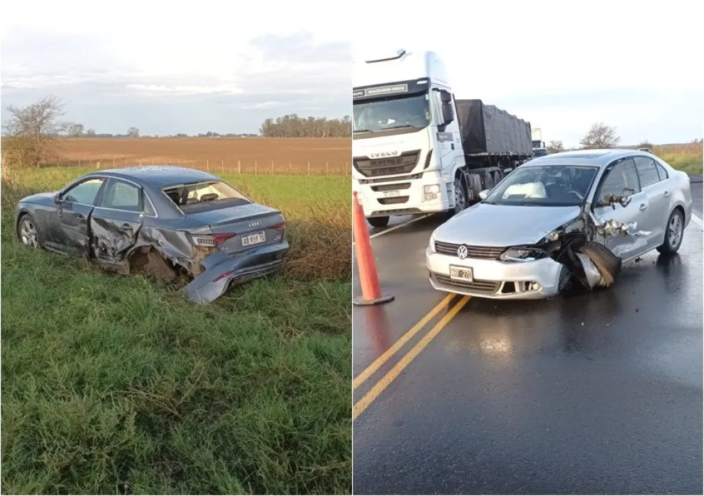 Chocaron de frente dos autos en la ruta 65 y una mujer fue hospitalizada