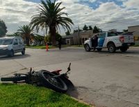 Un motociclista fue hospitalizado tras un accidente en avenida Nueve de Julio