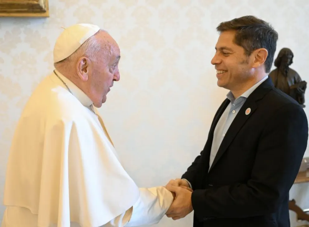 El gobernador bonaerense Axel Kicillof fue recibido por el Papa Francisco