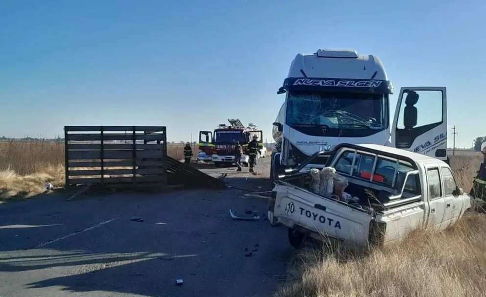 Impactante choque entre una camioneta y un camión en la zona: un equino terminó muerto