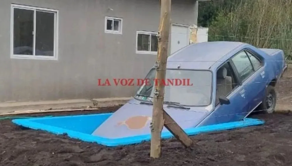 De no creer: manejaba alcoholizado y terminó con el auto adentro de una pileta