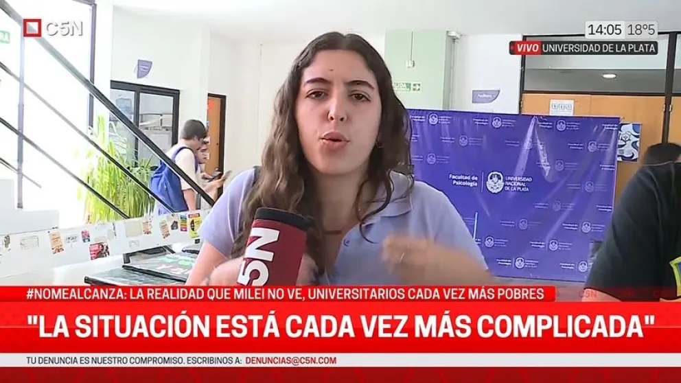 El testimonio de una estudiante bolivarense en C5N: “La situación está cada vez más complicada”