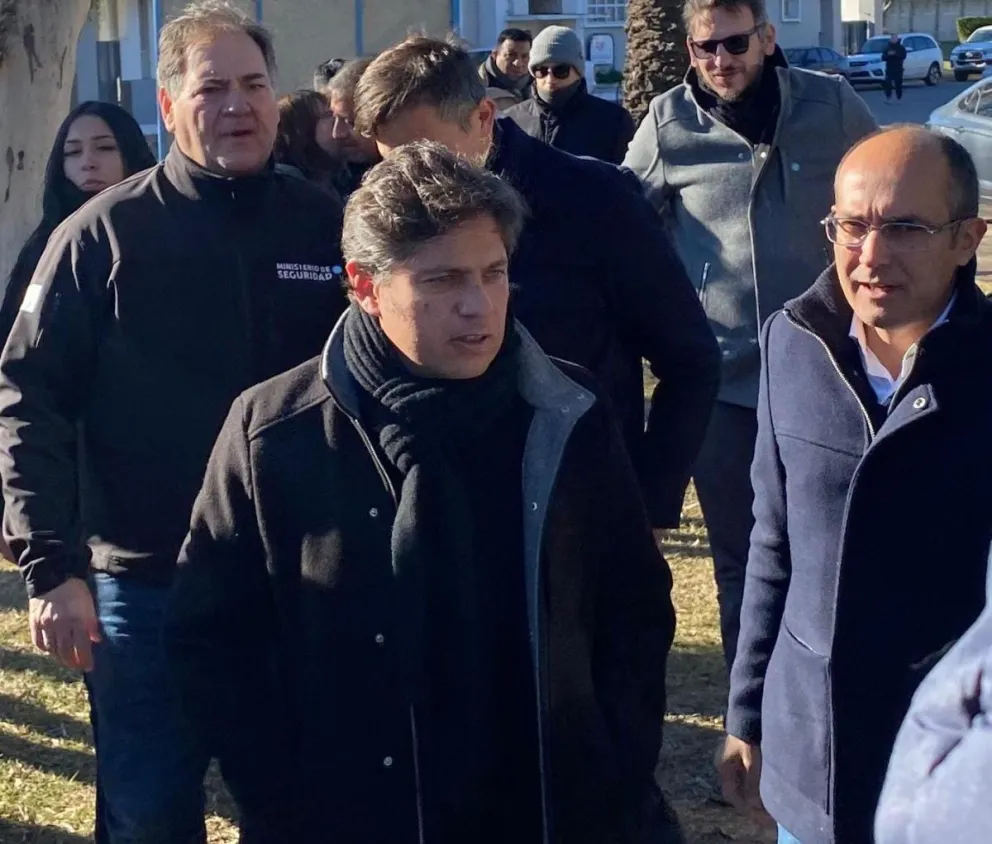 Axel Kicillof en su última visita a Bolívar en julio de 2025. Archivo Presente Noticias.
