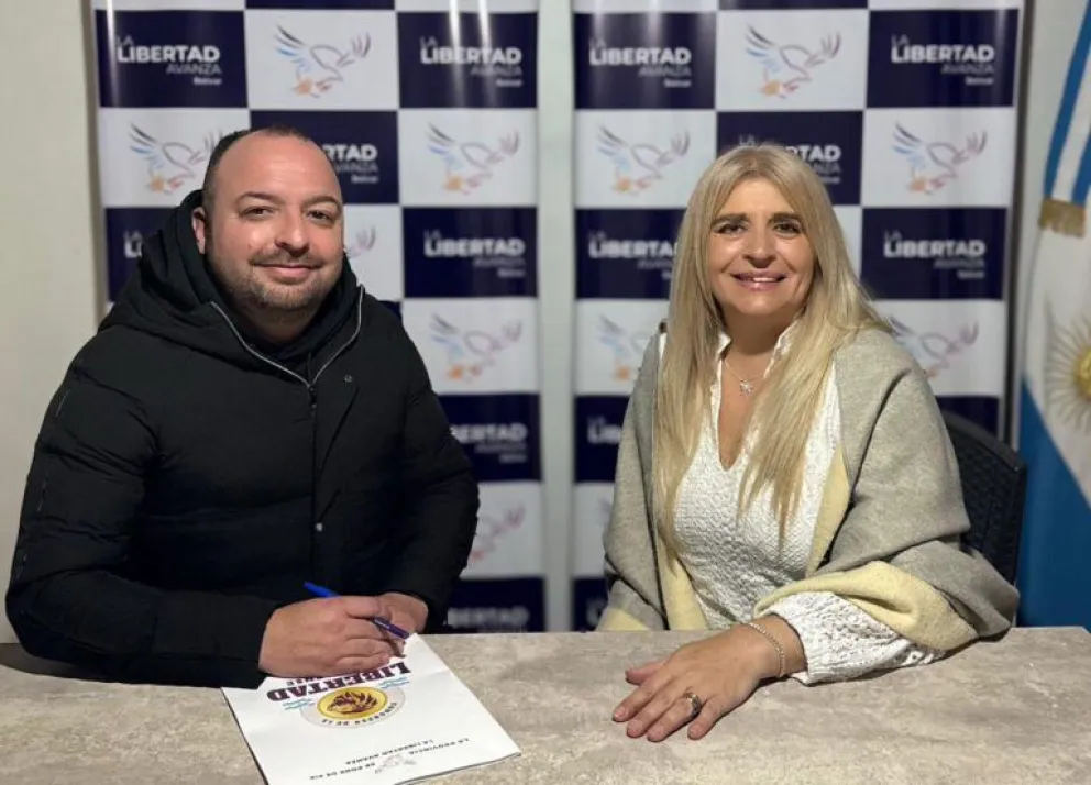 Sandra Santos y Flavio De Marco, aparentemente ungido como el "armador" libertario de Bolívar.