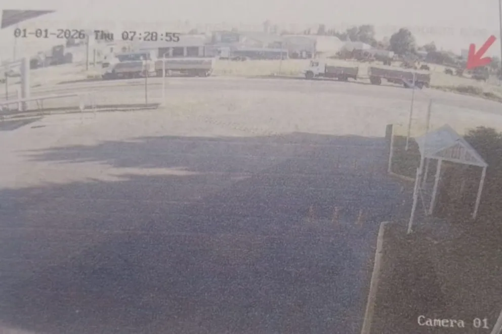 Imagen de una cámara de seguridad perteneciente a la estación de servicio Shell, en el kilómetro 401 de la Ruta Nacional 226.