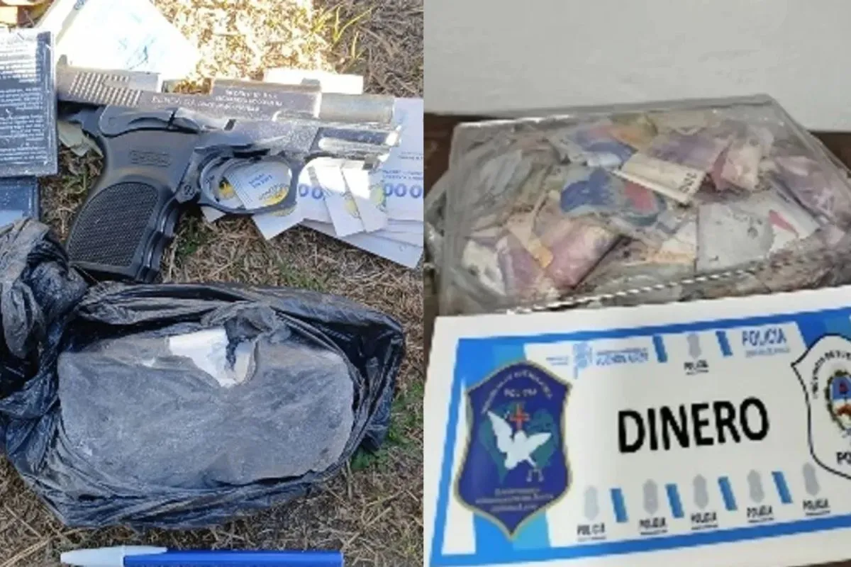 Secuestraron cocaína fraccionada, marihuana y una pistola 9 milímetros durante un operativo en Daireaux